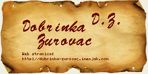 Dobrinka Zurovac vizit kartica